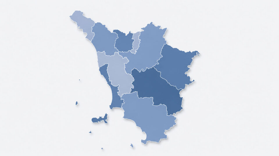 Cartina della Toscana con confini provinciali – interpelli scuola aggiornati